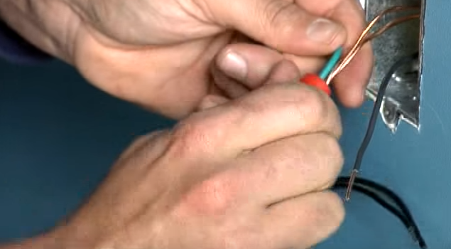 wrapping with a wire nut